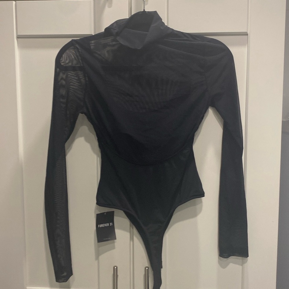 Foamlina sexy transparent mesh patchwork  Bodysuit